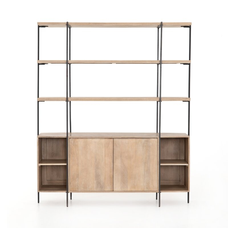 Four Hands Montpelier 65"" Wide Mango Wood Bookcase - Image 0