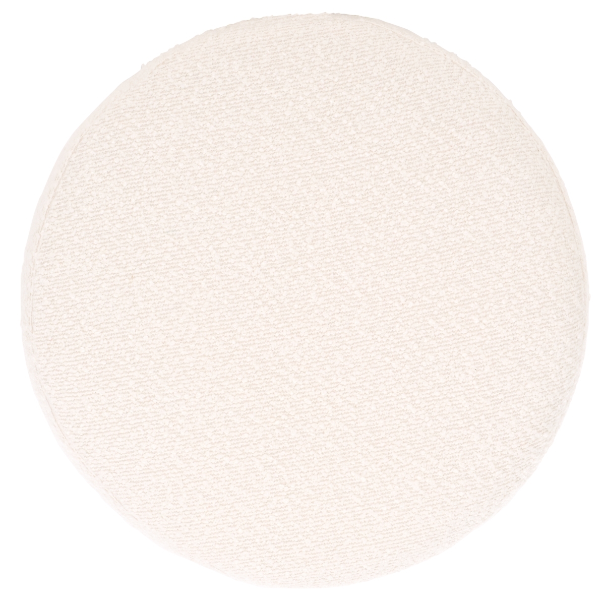 Jessa Round Boucle Ottoman - Ivory/Black - Image 4