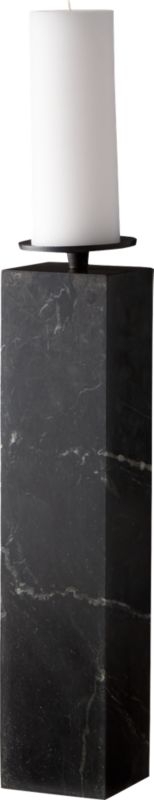 Amos Black Marble Pillar Candle Holder Large - Image 9