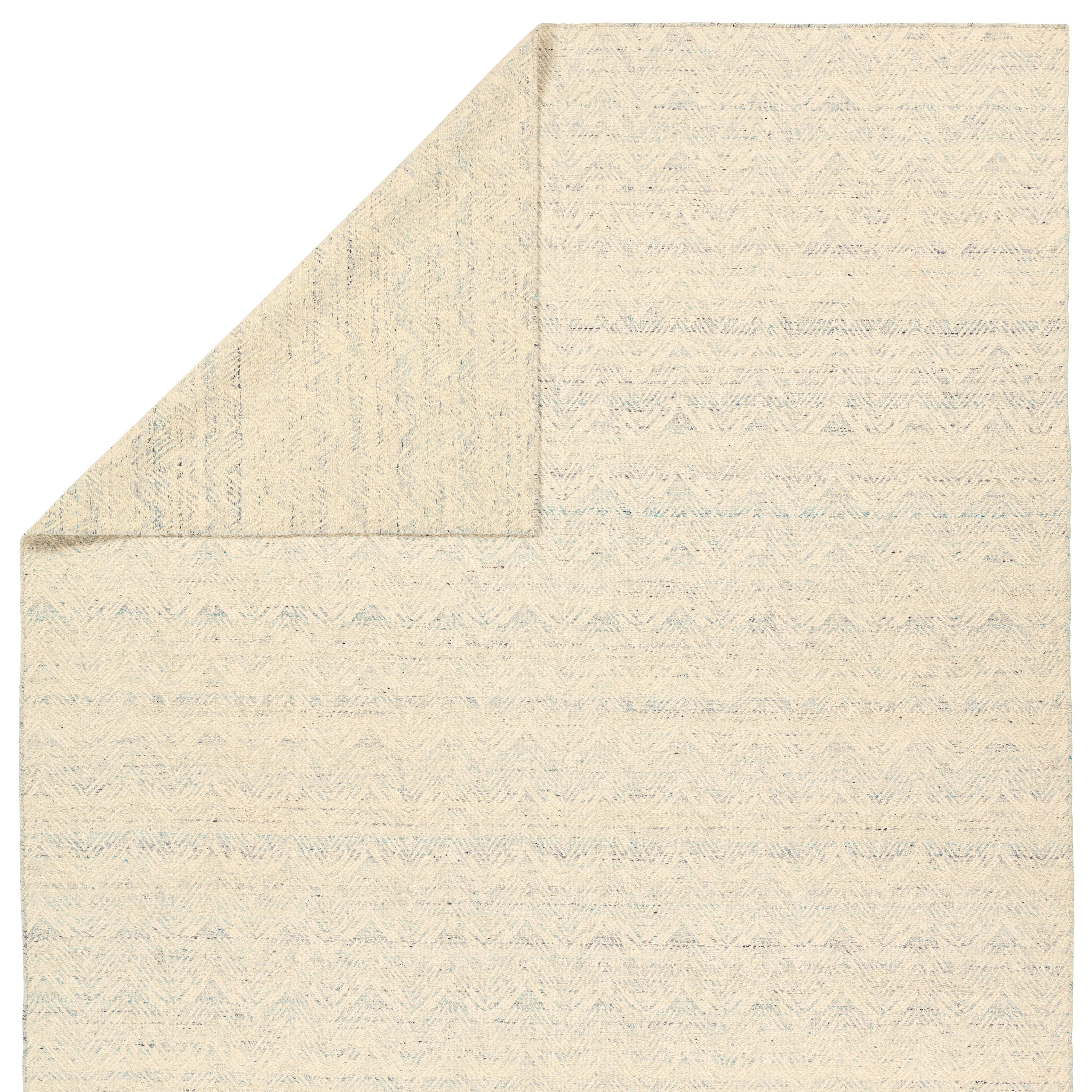 Mashal ENC07 Handmade Chevron Blue and White Area Rug (6'x9') - Image 2