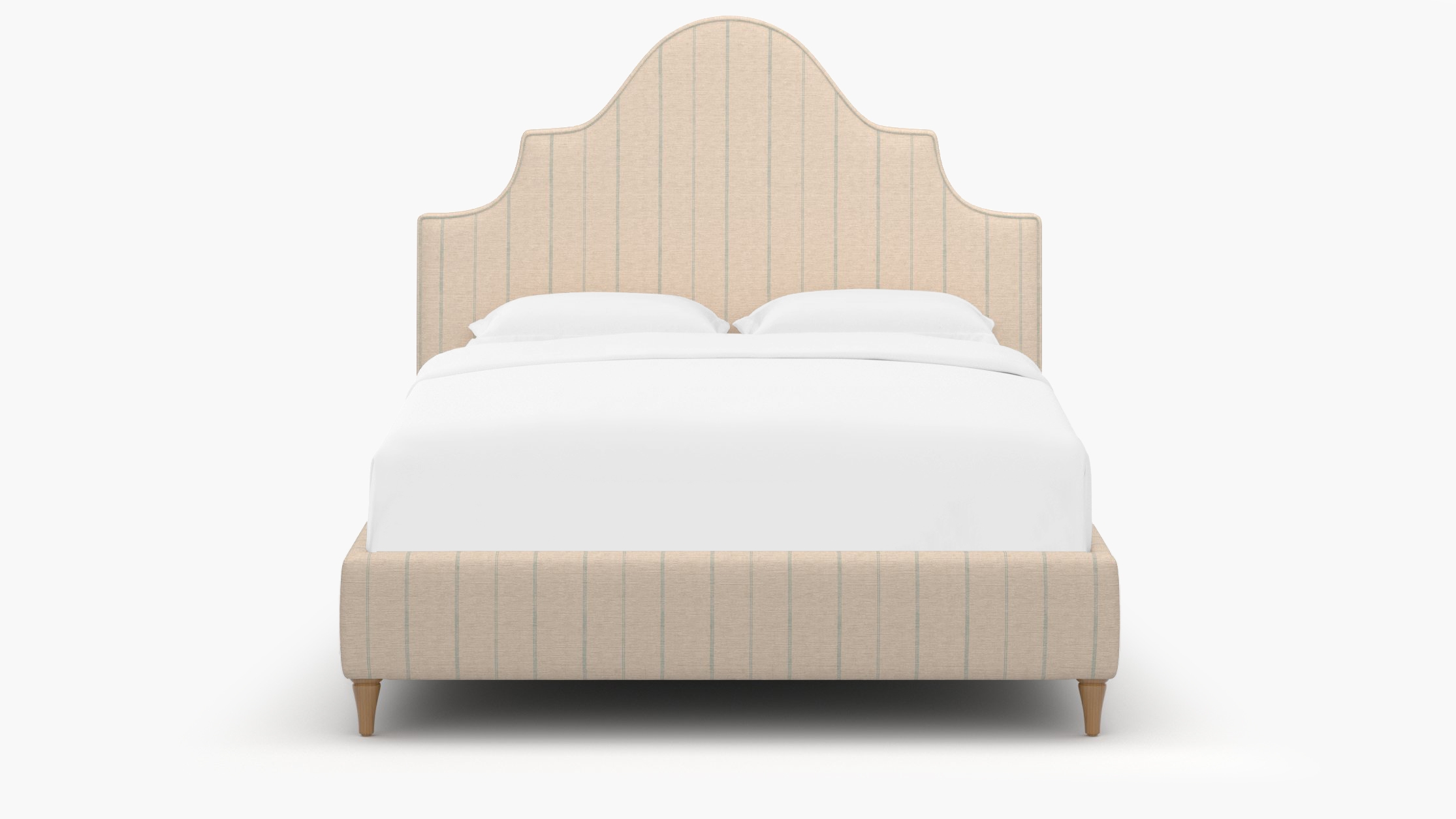 Statement Bed, Sky Felix, Natural Decorative Tapered Leg, King - Image 0