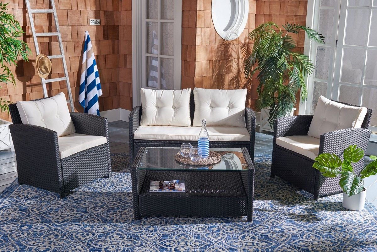 Vellor 4Pc Living Set - Black / Beige - Safavieh - Image 1