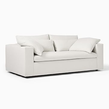 Harmony Modular 82" Bench Cushion Sofa, Standard Depth, Basket Slub, Pearl Gray - Image 3