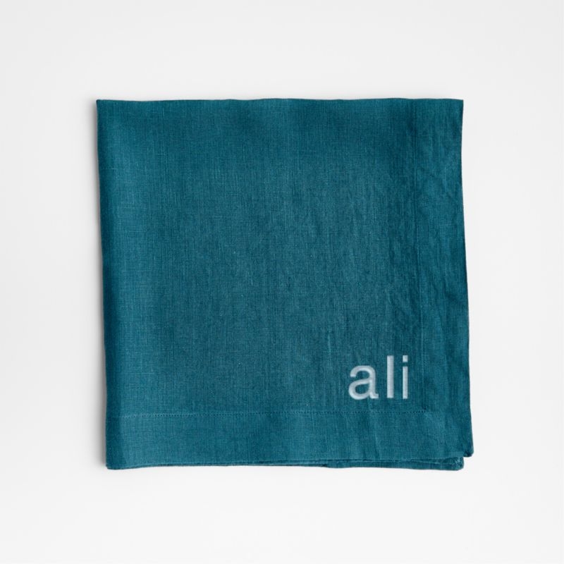 Marin Sea Blue EUROPEAN FLAX ™-Certified Linen Napkin, Set of 4 - Image 3