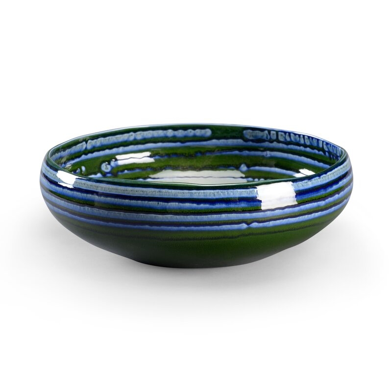 Chelsea House Ceramic Contemporary Decorative Bowl in Blue/Green - Image 0