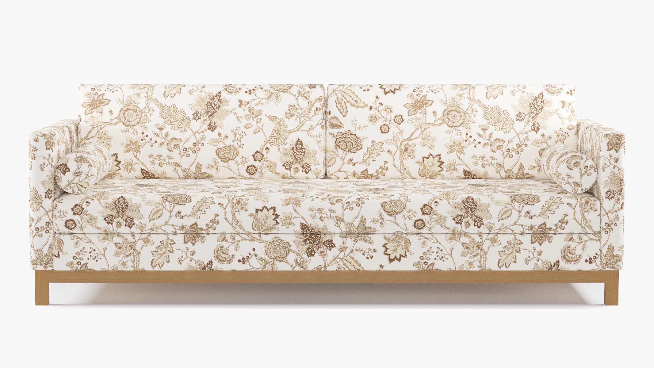 Tailored Tuxedo Sofa, Tawny La Vendee, Natural Wood Rail - Image 0