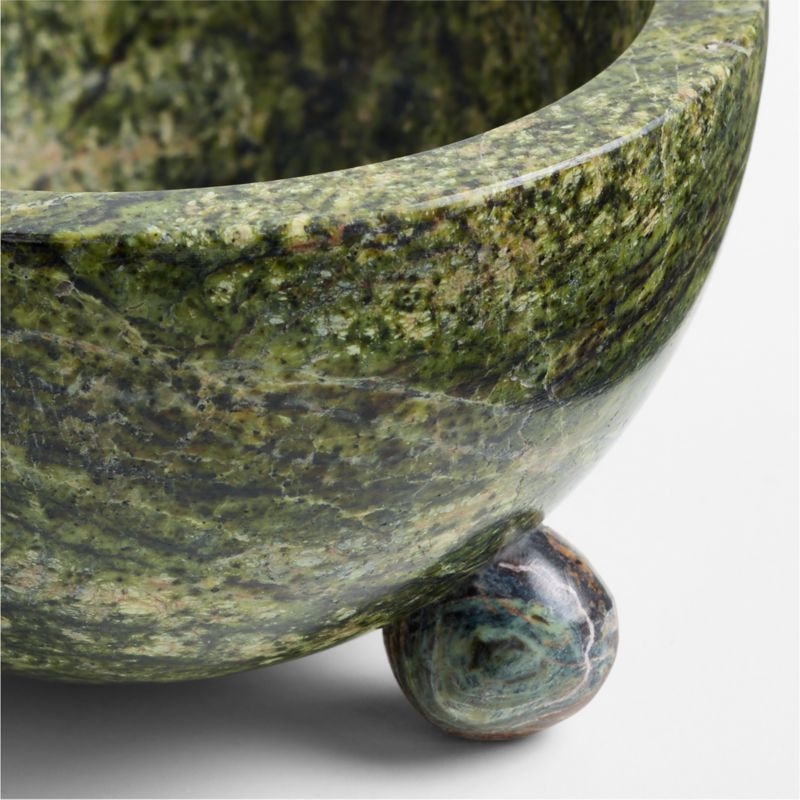Pom Pom 3-Oz. Green Marble Pinch Bowl by Laura Kim - Image 1
