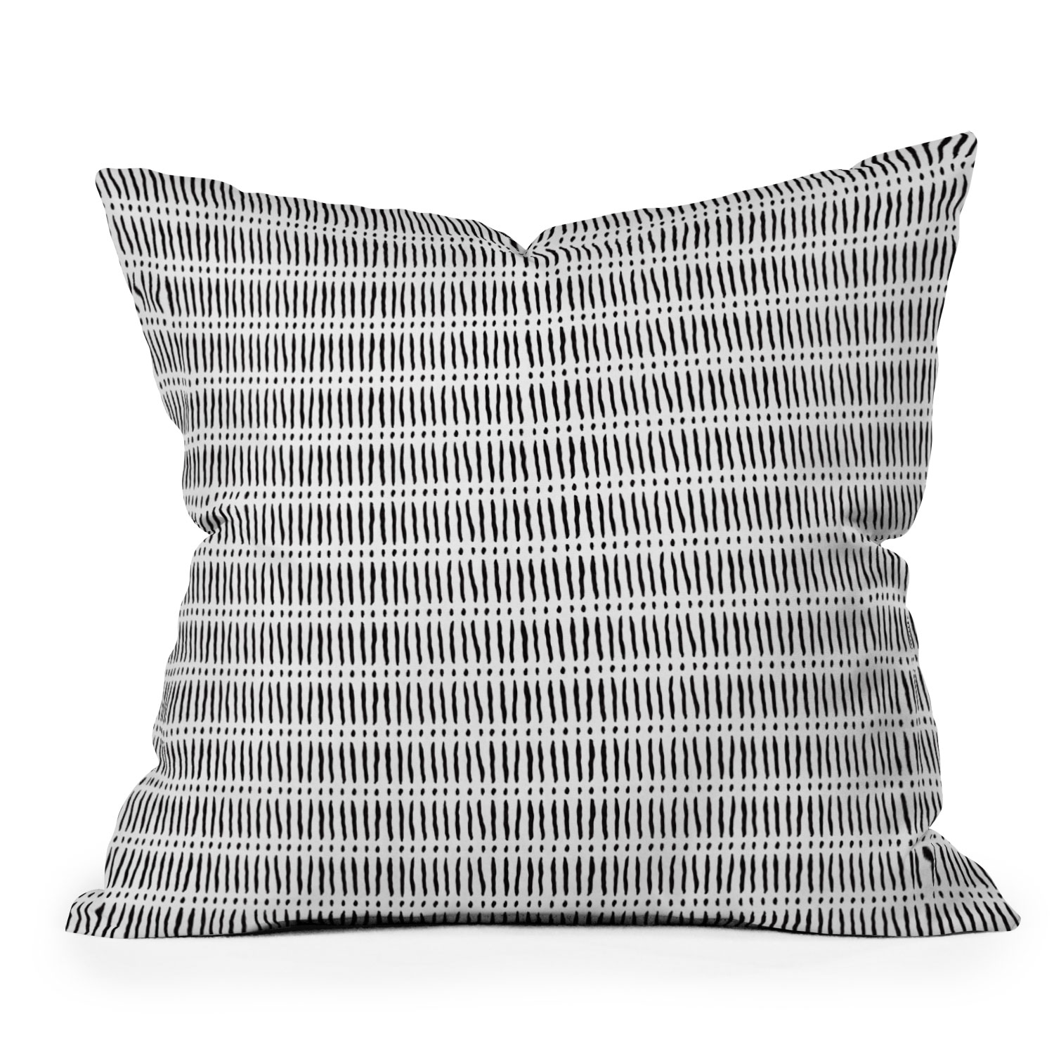 Mud Cloth Dash Black by Little Arrow Design Co - Outdoor Throw Pillow 16" x 16" - Image 0
