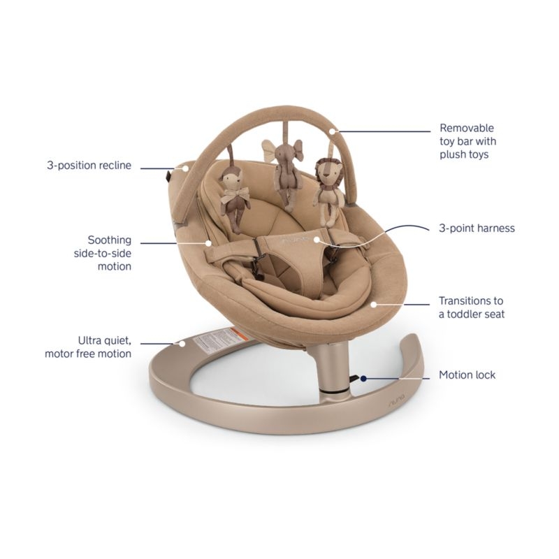 Nuna ® LEAF ™ Grow Light Brown Teddy Baby Activity Chair - Image 7