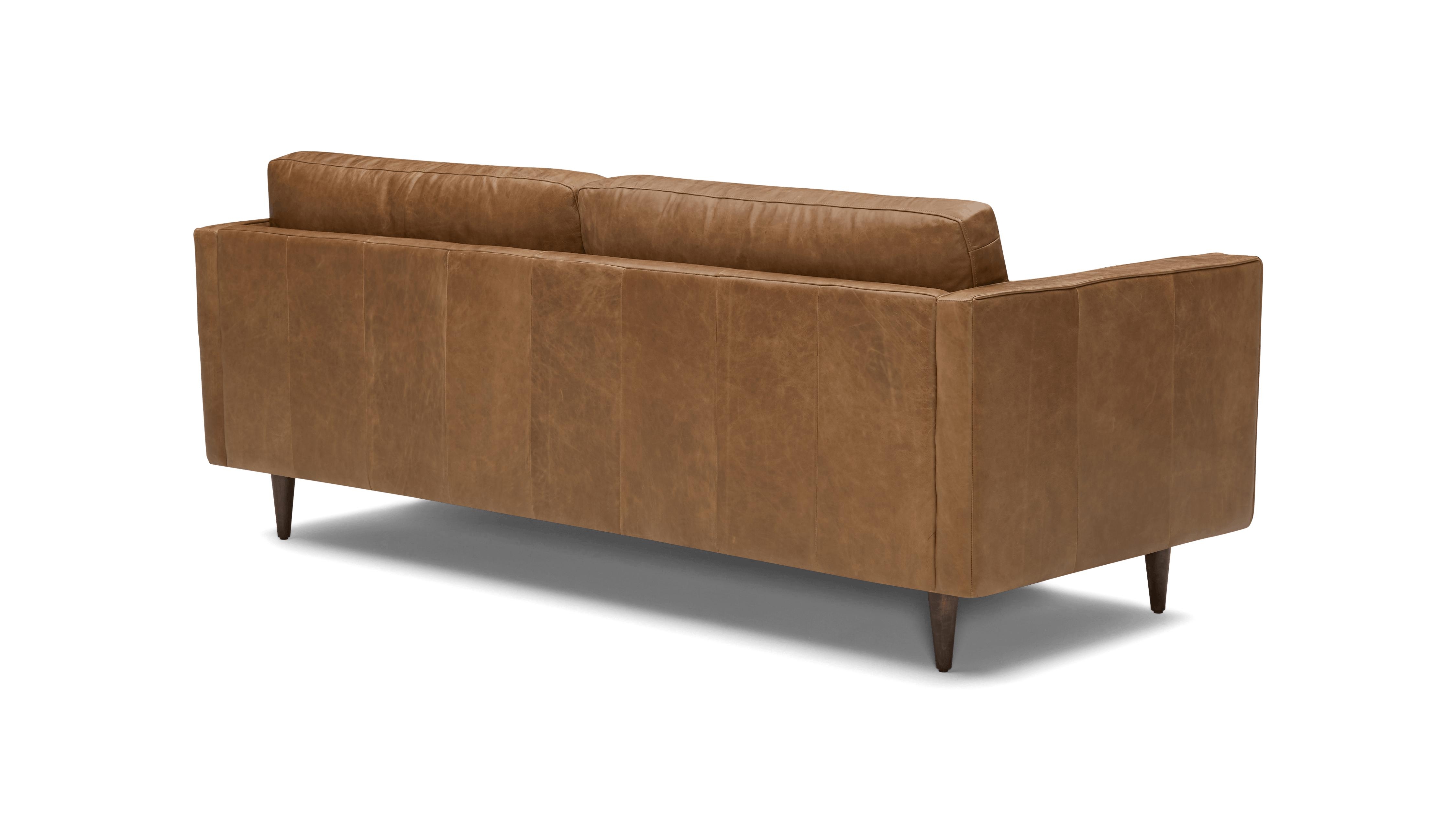 Brown Briar Mid Century Modern Leather Sofa - Santiago Ale - Mocha - Image 3