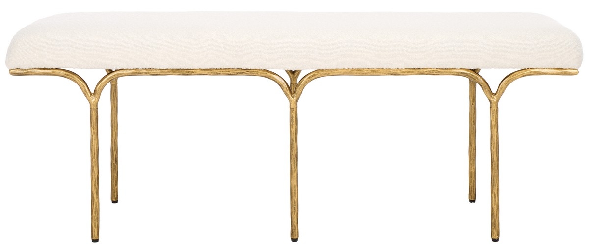 Marvin Boucle 48" Bench - Ivory / Brass - Image 0
