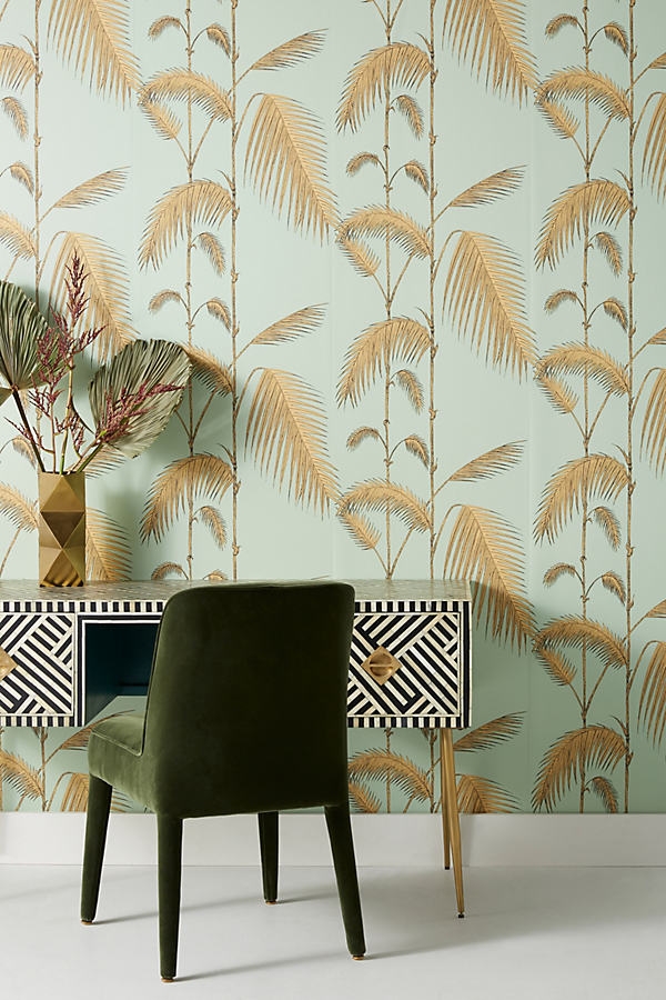 Cole & Son Palm Leaves Wallpaper By Cole & Son in Blue Size SWATCH - Image 0
