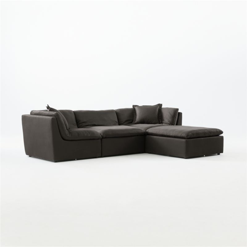 Turn 4-Piece L-Shaped Charcoal Black Sectional Sofa - Image 2
