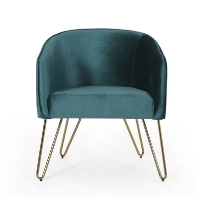 27.5" W Velvet Armchair - Image 0