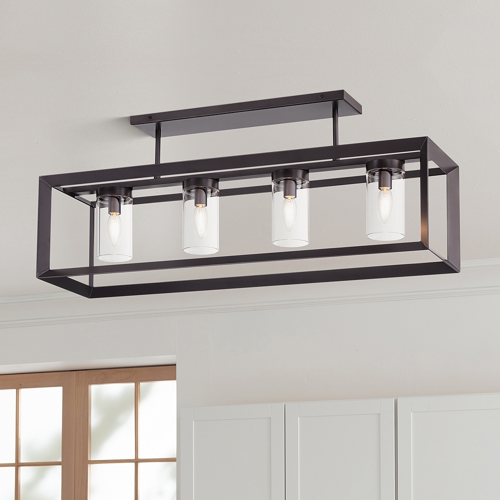 Franklin Iron Ketler 34 3/4" Wide Oiled Bronze 4-Light Ceiling Light - Image 0