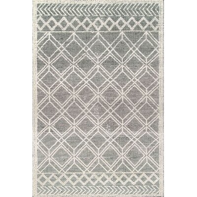 Peniste Geometric Handmade Tufted Wool/Cotton Gray Area Rug - Image 0