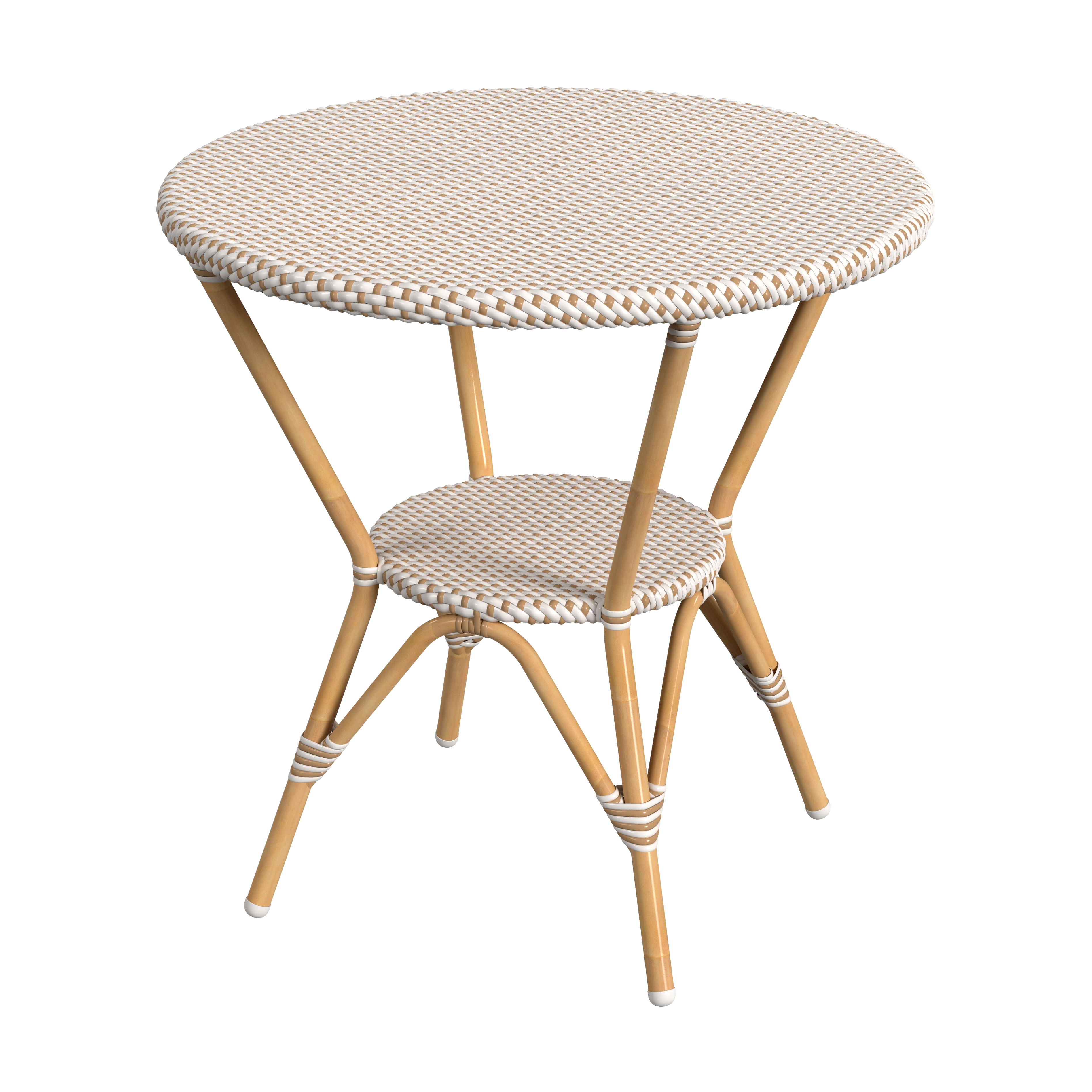 Tobias Beige and White Outdoor Bistro Table - Image 0