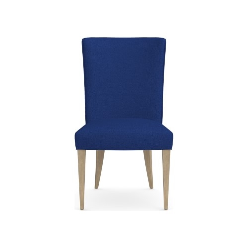 Trevor Side Chair, Standard, Perennials Performance Basketweave, Denim, Heritage Grey - Image 0