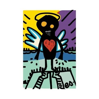 Black Angel Of Love by Emmanuel Signorino - Wrapped Canvas - Image 0