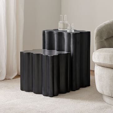Cloud (15") Side Table Concrete 15in Tall, Black - Image 1