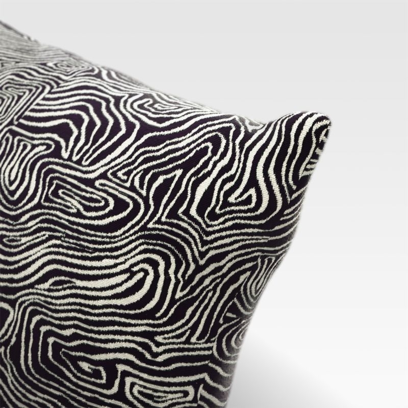 Squiggle 20"x13" Black Outdoor Pillow - Image 1