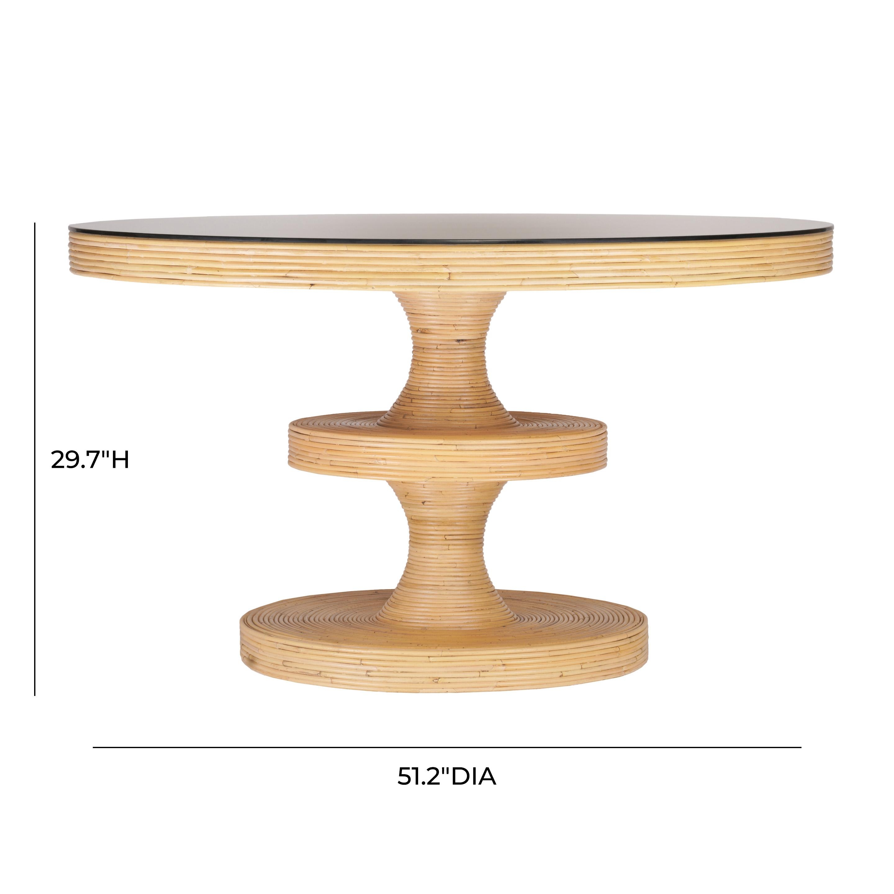 Apollonia Natural Rattan Round Dining Table - Image 5