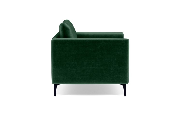 Owens Accent Chair with Green Malachite Fabric and Matte Black legs - Image 2