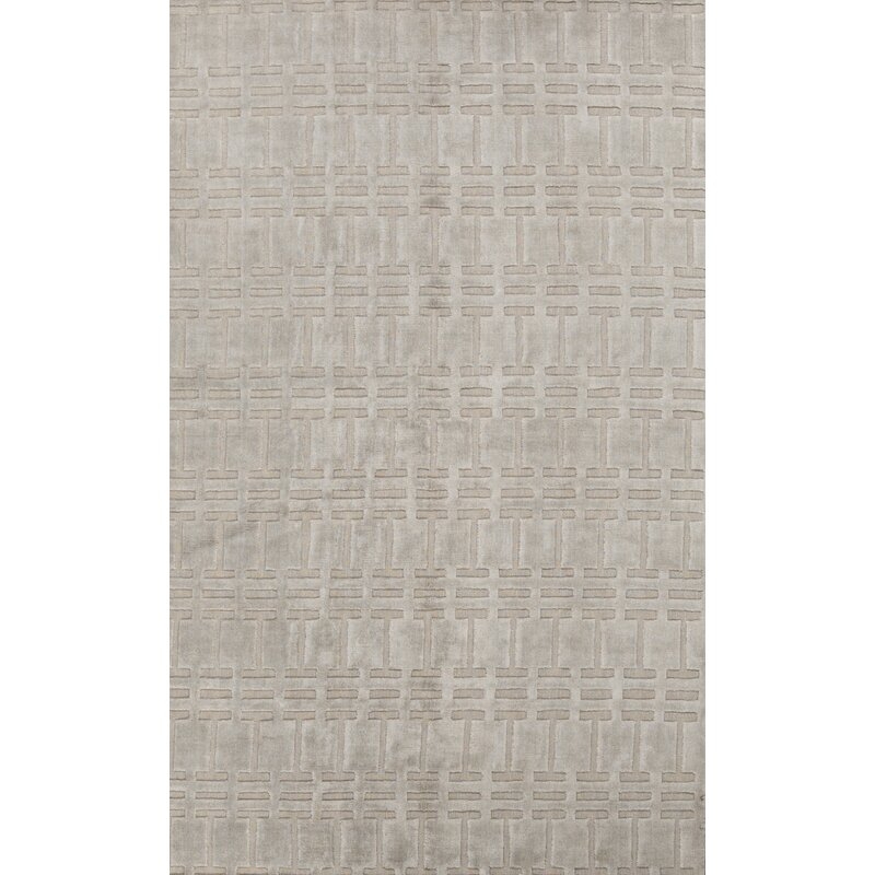 Bokara Rug Co., Inc. Abstract Hand-Knotted Wool Silver Area Rug - Image 0