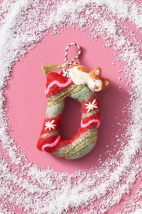 Forest Friends Monogram Wool Felt Ornament - Image 0