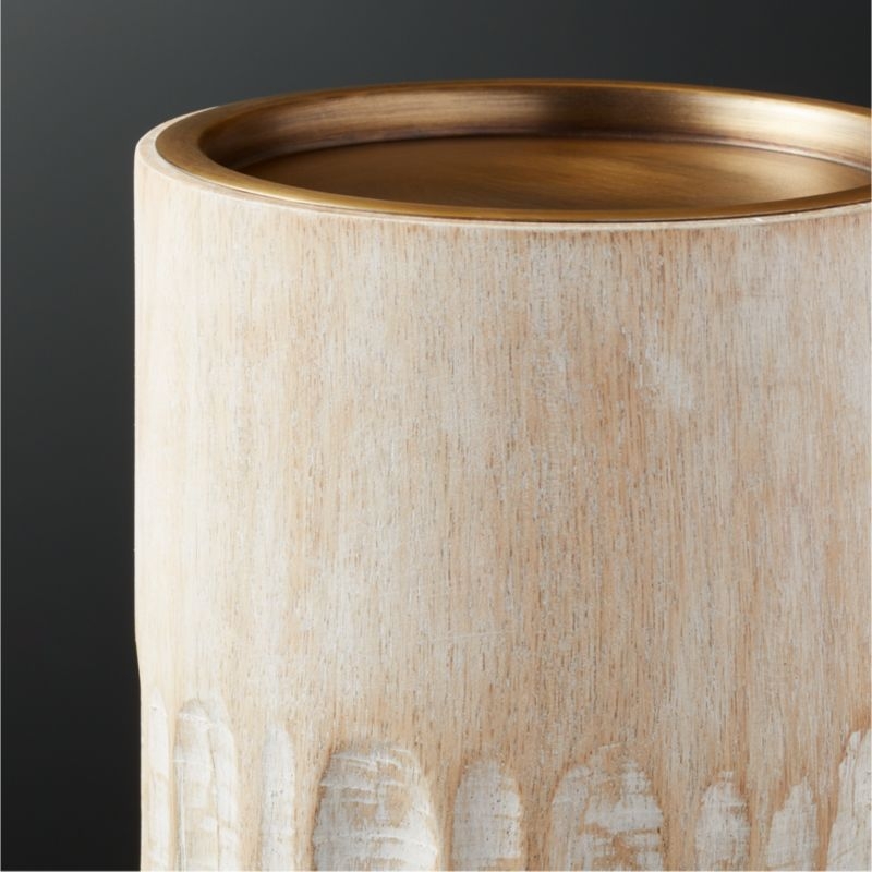 Notch Mango Wood Plllar Candle Holder Large - Image 7