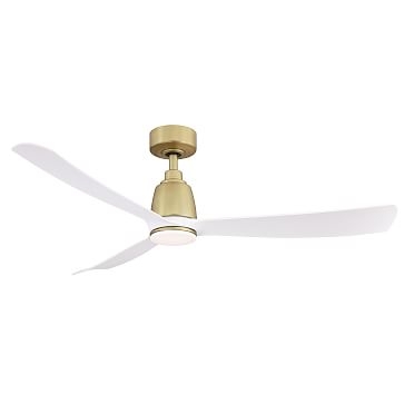 Kute Ceiling Fan With Light Kit, Brushed Satin Brass, 52" - Image 0