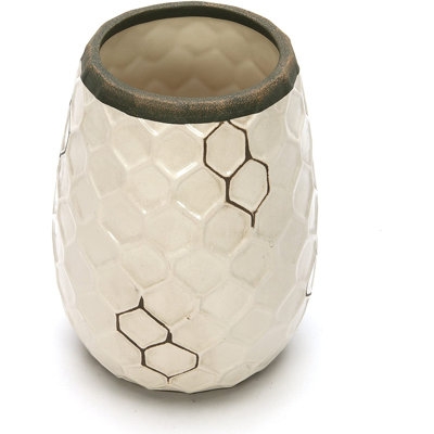 Ceramic Honeycomb Vase 7.5 Inch High - Image 0