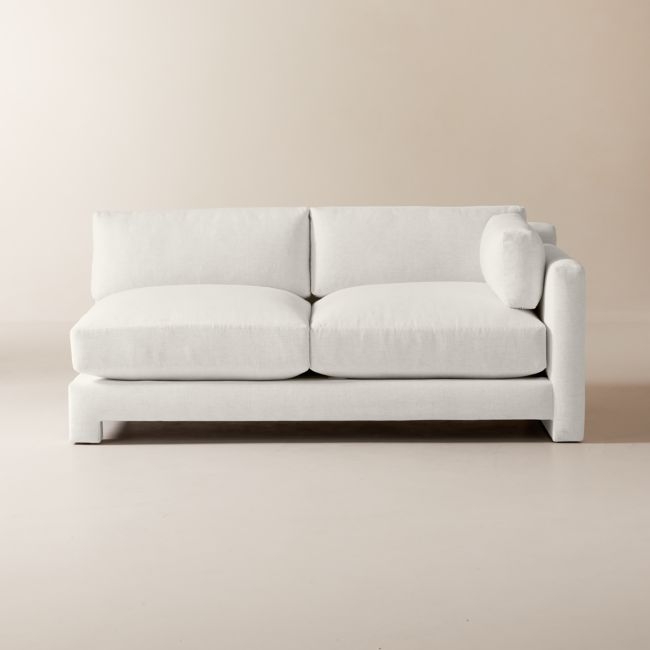 Marguerite White Performance Fabric Right-Arm Sofa - Image 0