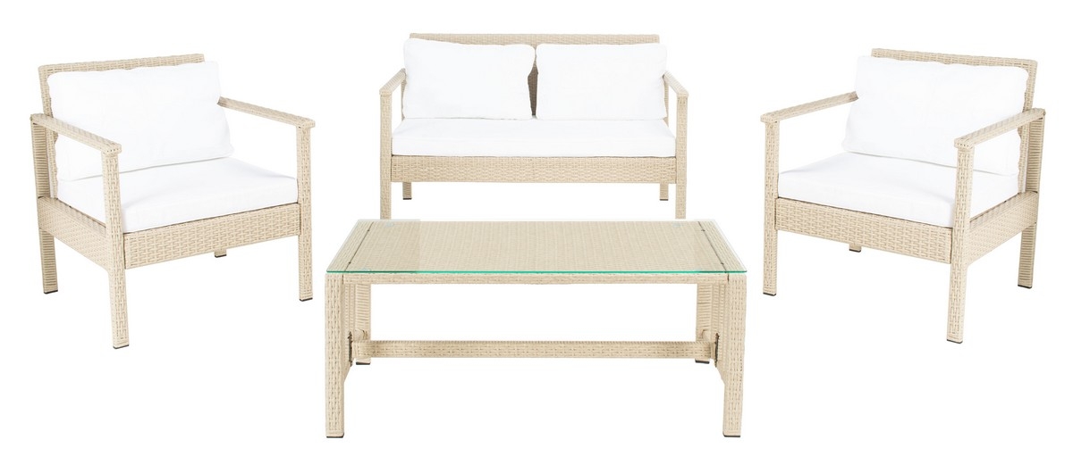 Garnen 4 Pc Living Set - Grey / White - Safavieh - Image 0