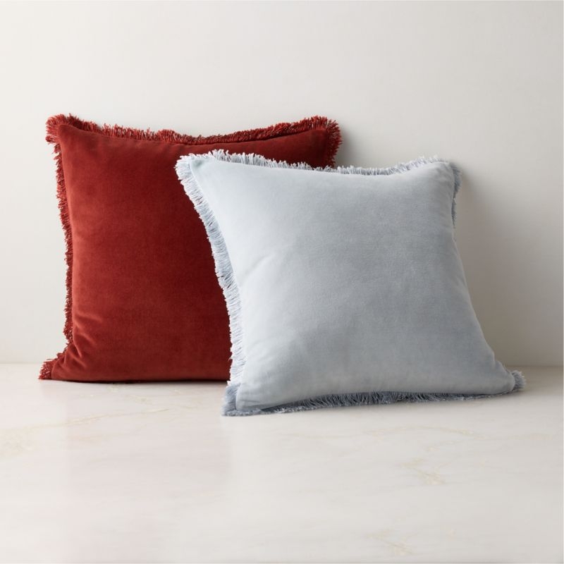 Bettie Red Velvet Throw Pillow with Down-Alternative Insert 20"x20" - Image 3