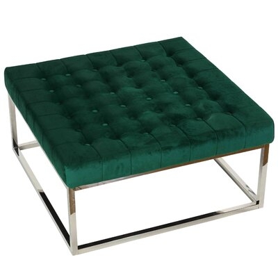 Ambreen 36" Wide Velvet Tufted Square Cocktail Ottoman - Image 0