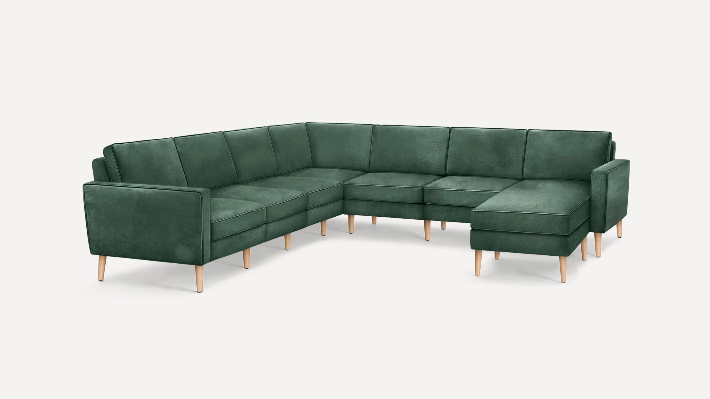 Nomad Velvet 7-Seat Corner Sectional with Reversible Chaise - Midnight - Performance Velvet / Brass - Metal - Image 10