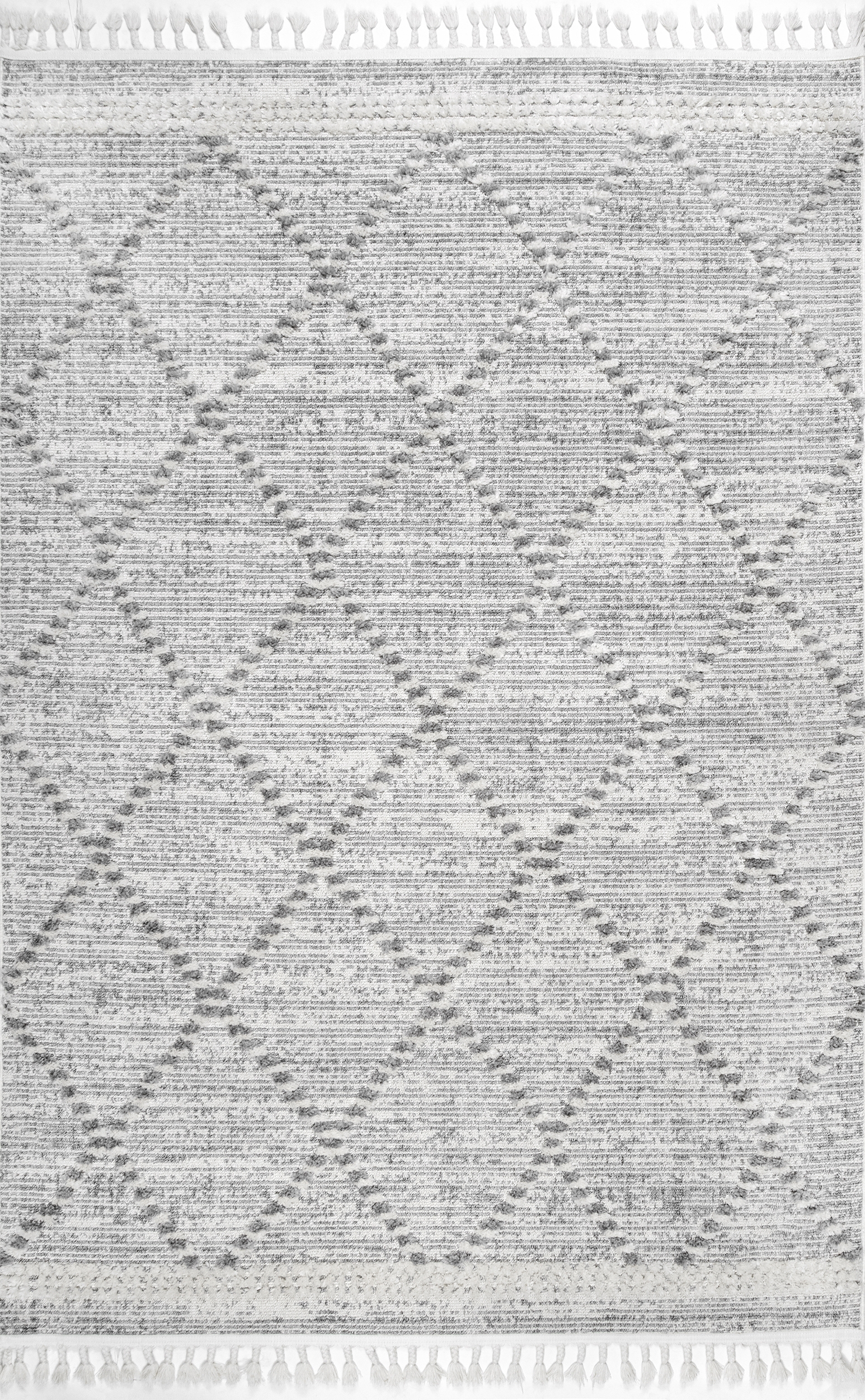 Skylar Textured Trellis Tasseled Area Rug - Image 1