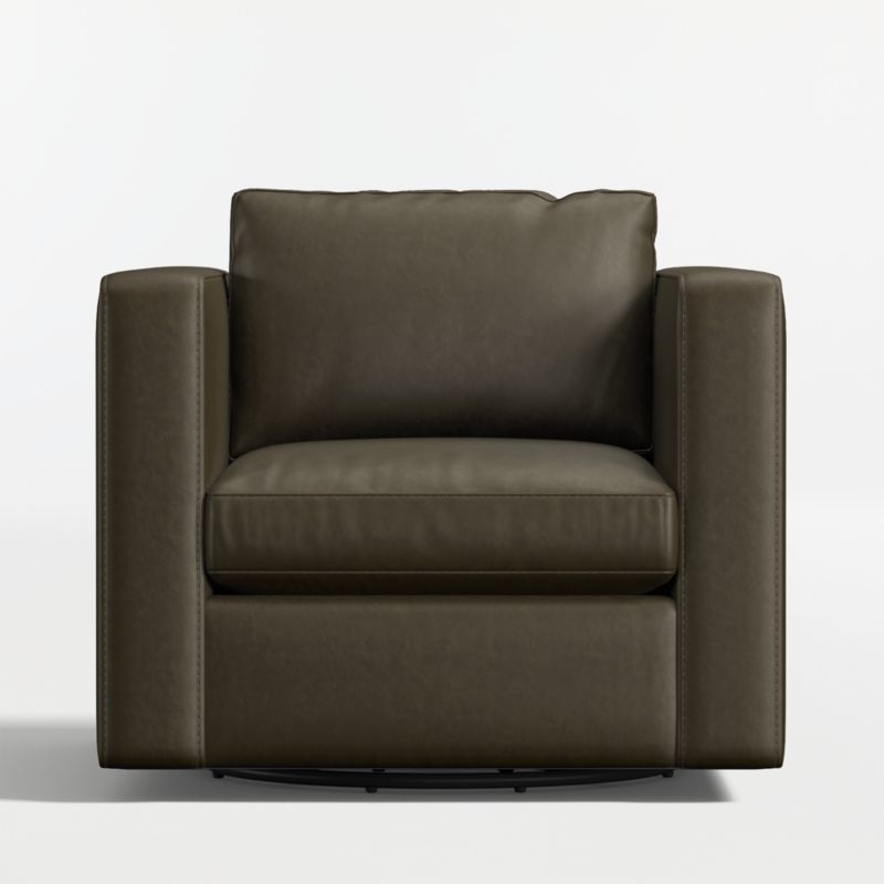 Aris 34.5" Leather Swivel Chair - Image 1