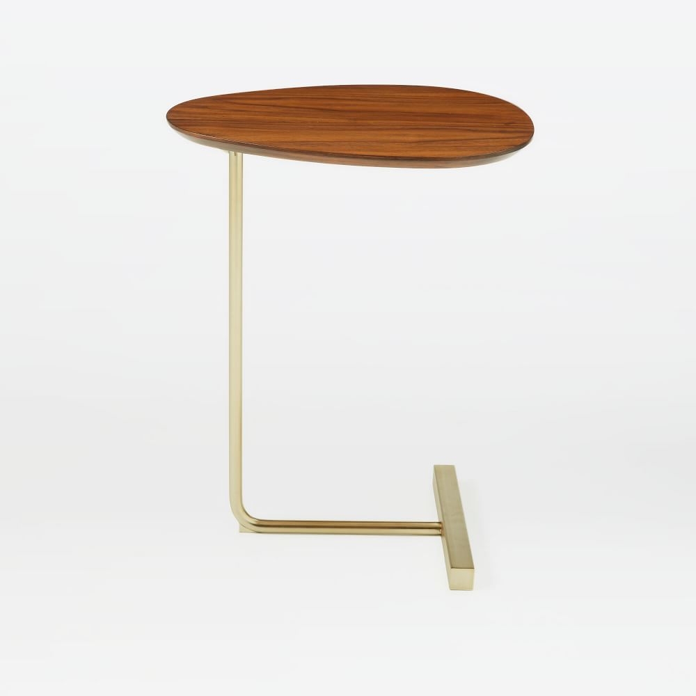 Charley C-Side Table, Walnut + Antique Brass - Image 0