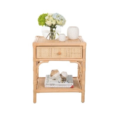 Ginny 1 - Drawer Wicker Nightstand - Image 0