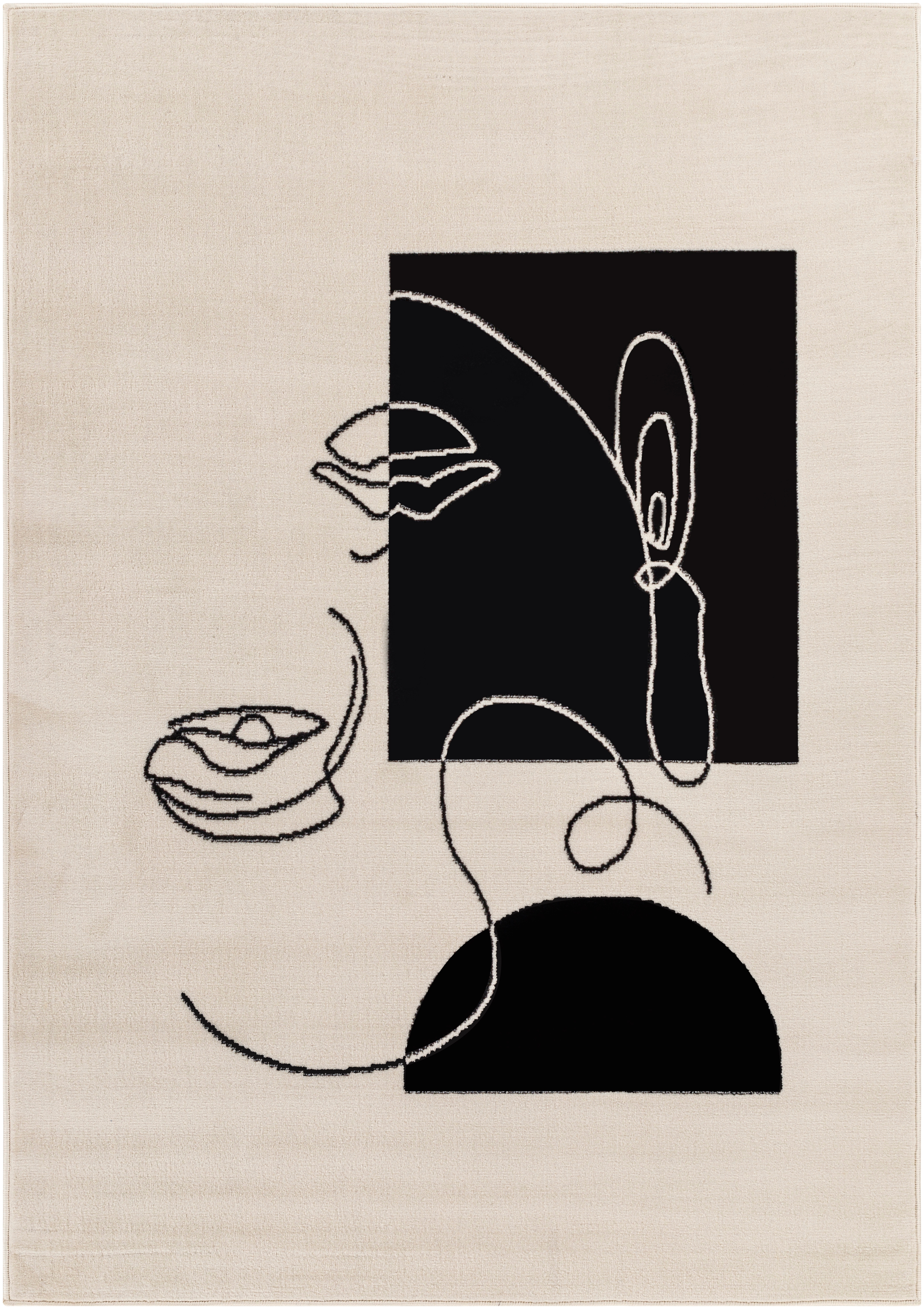 Pisa Beige Indoor 5' x 7' Machine Woven Rug - Image 0