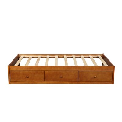 Twin Size High Quality Solid Wood Platform Bed For Kids With 3 Storage Drawers - Image 0