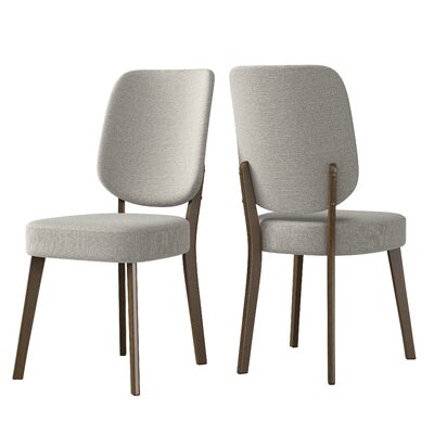 Loris Upholstered Mid Century Modern Armless Side Chair In Linen (Set Of 2) - Image 0