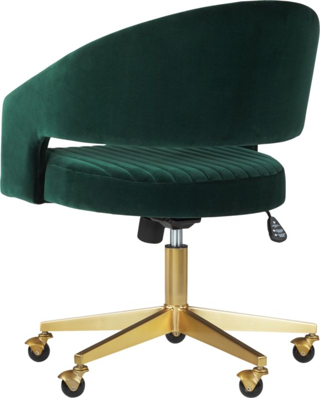 Channel Green Velvet Office Chair - Image 2