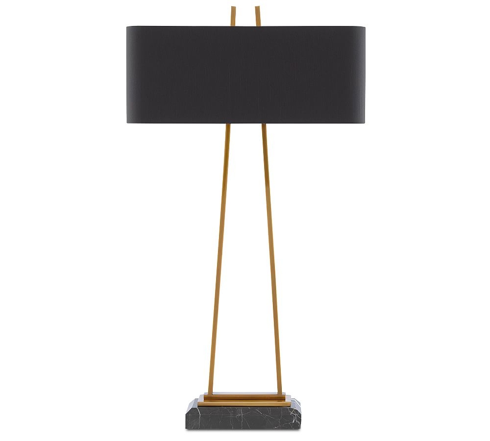 Grannus Table Lamp, Antique Brass &amp; Black Marble Base - Image 0
