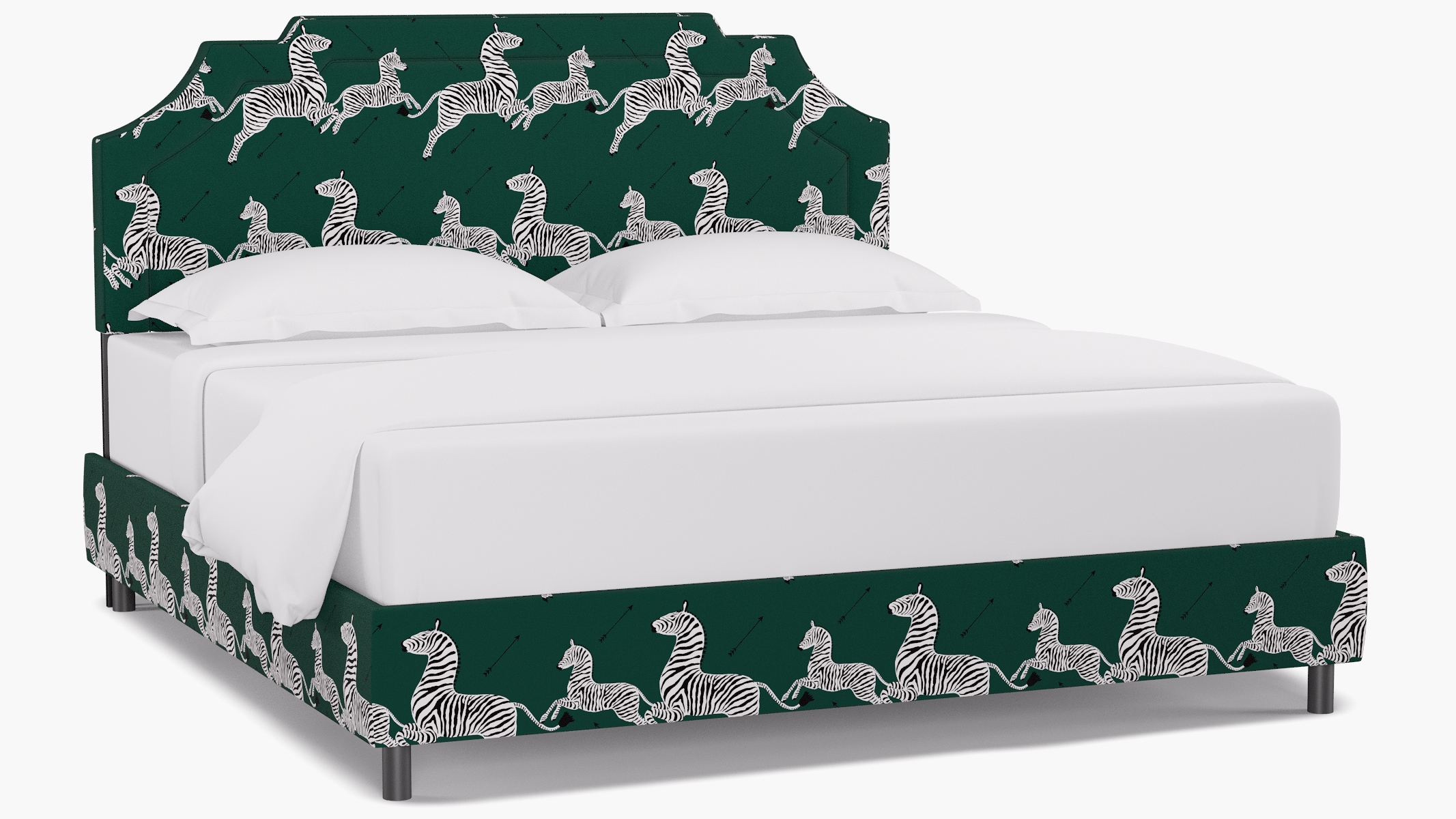 Art Deco Bed, Emerald Zebra, King - Image 1