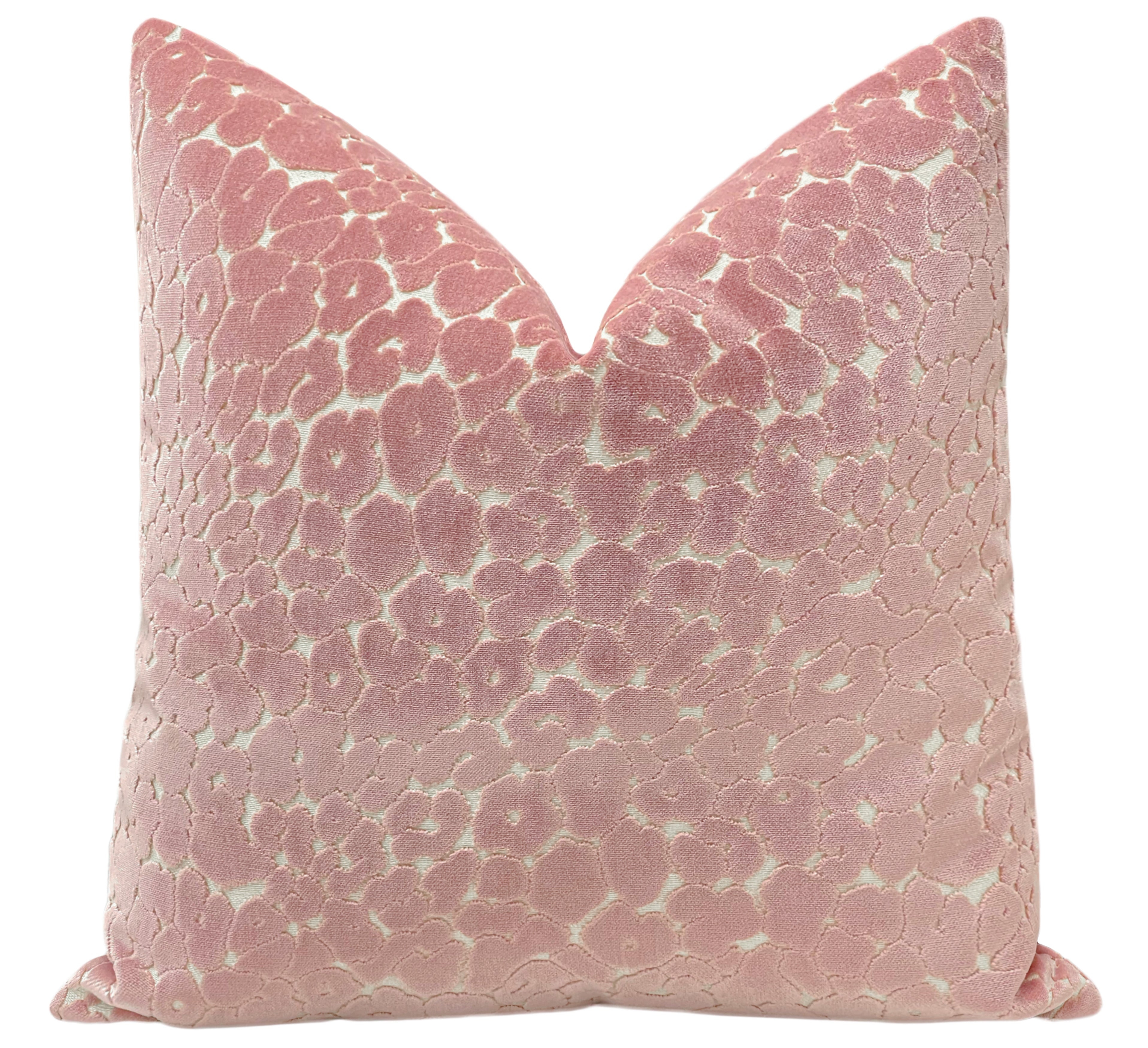 LEOPARD CUT VELVET // PINK PEONY - 20" X 20" - Image 0