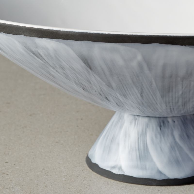 Overlap White Glazed Footed Serving Bowl - Image 2