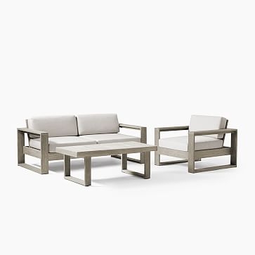 Portside Outdoor 75 in Sofa, Weathered Gray - Image 3